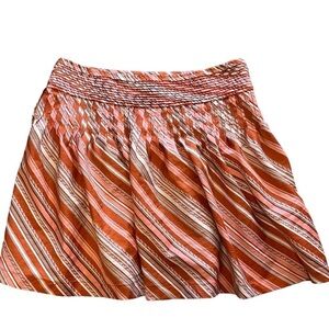 Talbots 100% cotton side zip striped mini skirt